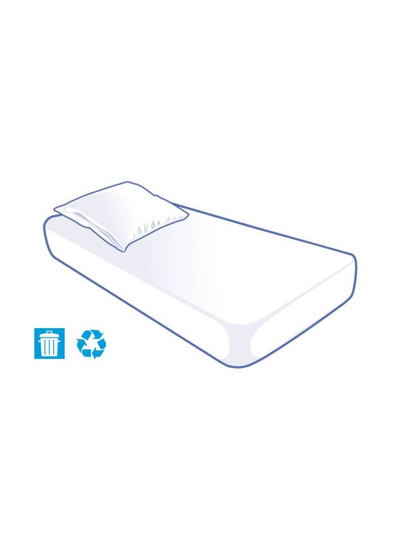 Kit literie jetable housse pour lit 1 place 90x190x15cm